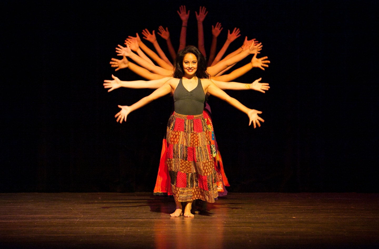 Students performing a cultural dance