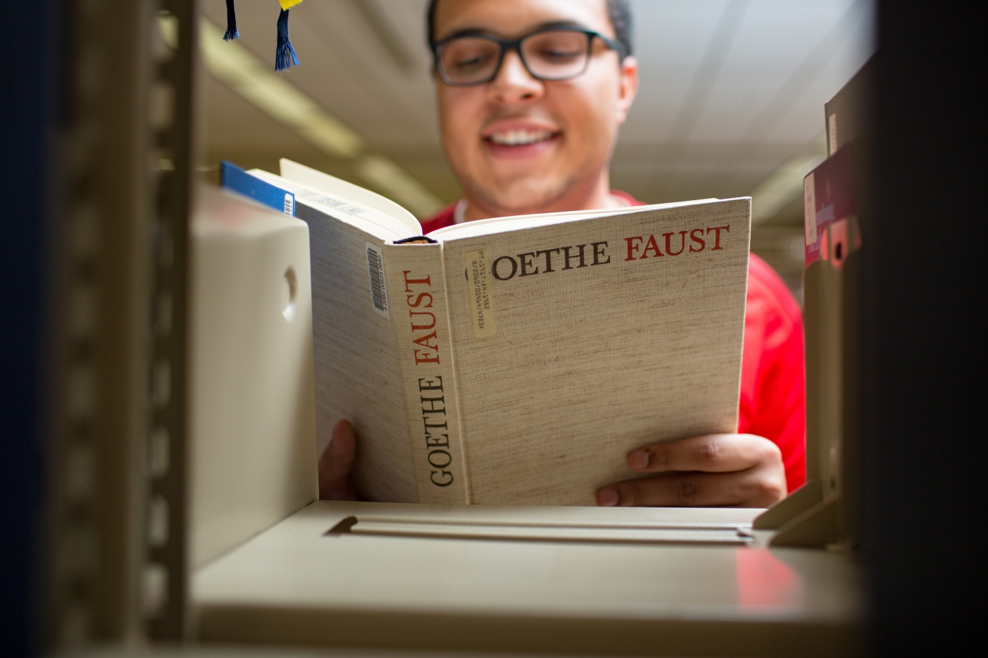 student reading Goethe's Faust