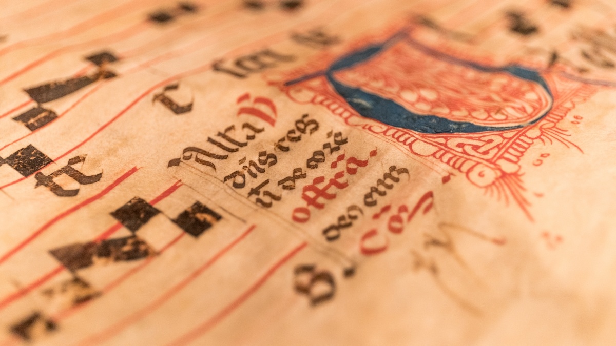 Close up of an early manuscript