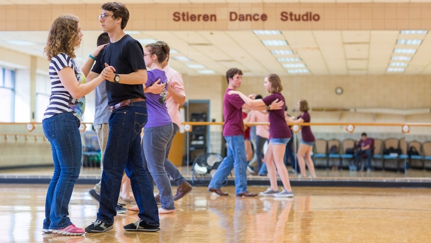 Students Practicing Ballroom Dancing in Stieren Dance Studio